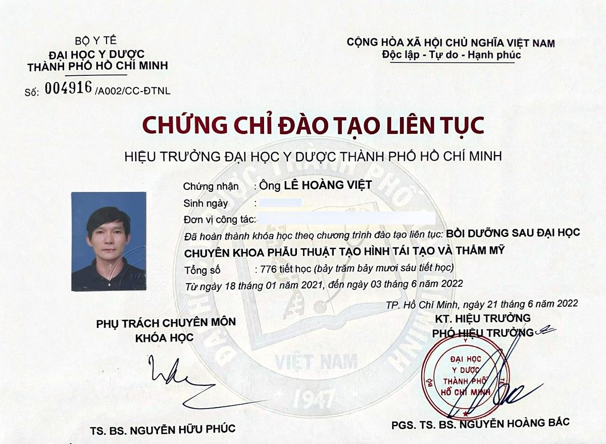 Chứng chỉ đào tạo liên tục